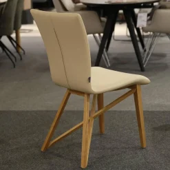 Bacher Essgruppen|Essgruppe Aiden Und Acos Eiche Massiv Natur Gewachst Leder Genua Ivory Creme