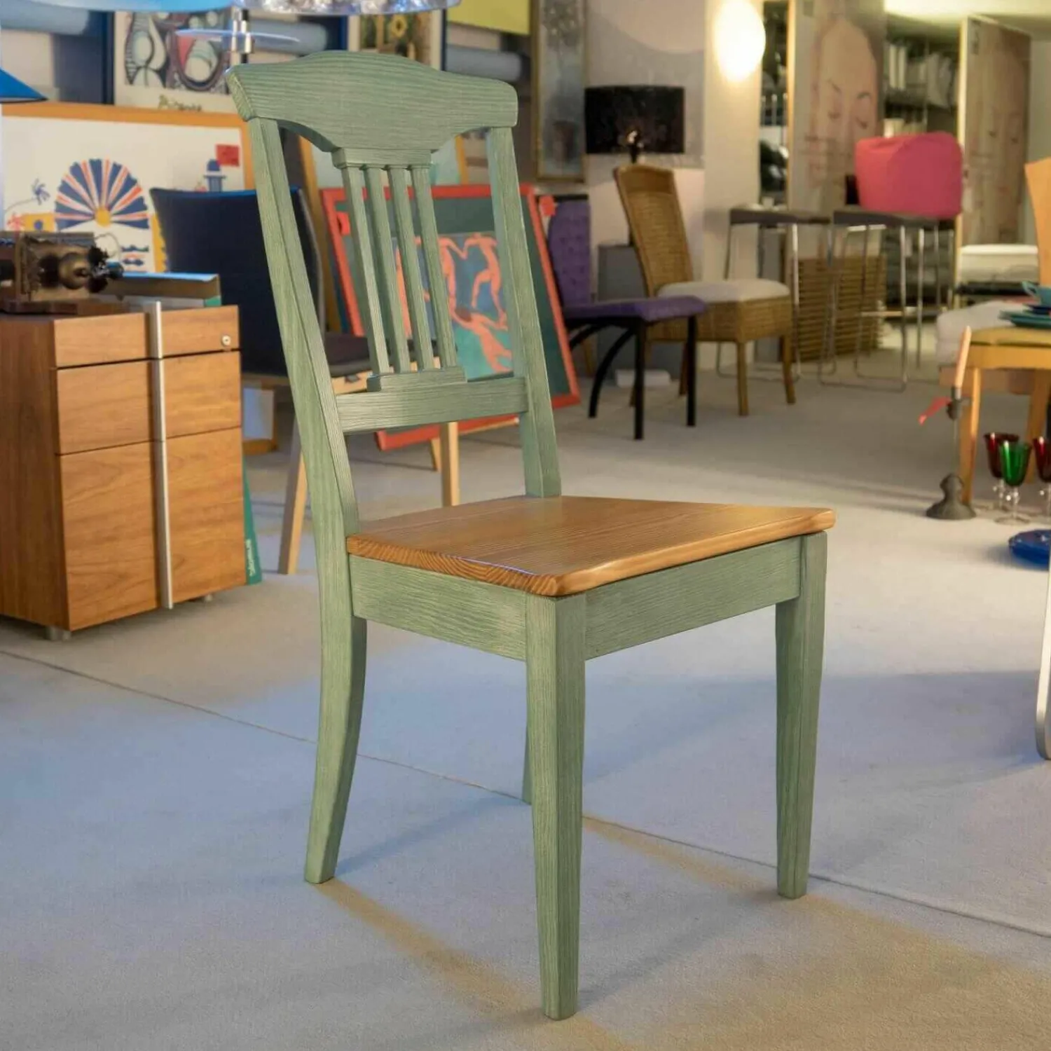 Rodam Essgruppen|Essgruppe Ausziehbar Tisch und 4 Stühle Catania Ahorn Pinie Mint