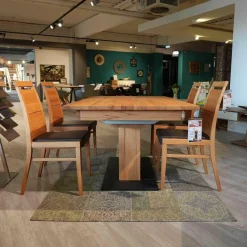 Wimmer Essgruppen|Essgruppe Casera Tisch Mit 4 Stühlen Leder Colarado Dunkelbraun