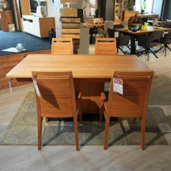 Wimmer Essgruppen|Essgruppe Casera Tisch Mit 4 Stühlen Leder Colarado Dunkelbraun