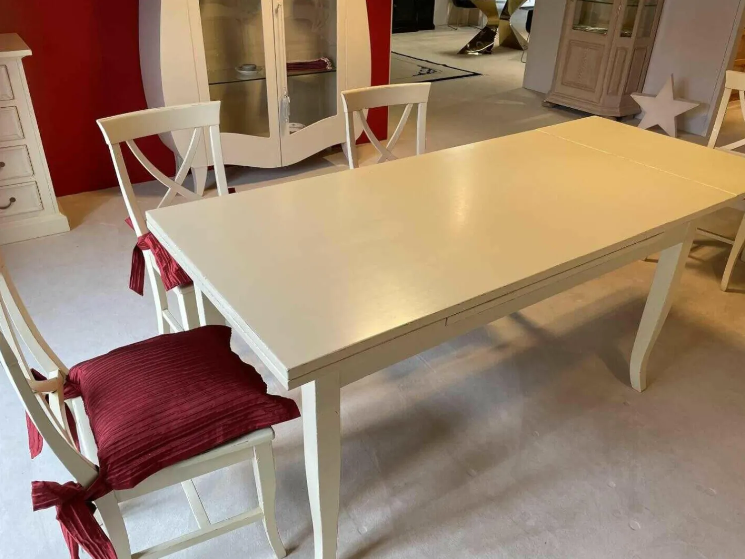 Tonin Casa Essgruppen|Essgruppe Classici per Eccellenza Weiß Schleiflack 1 Tisch 6 Stühle