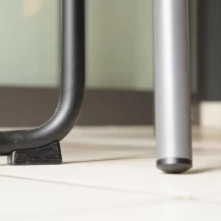 Weishäupl Essgruppen|Essgruppe Denia Platte Belattung Teak Gestell Grau-Metallic Inklusive 2 Sessel Sosta Bespannung Batyline Anthrazit