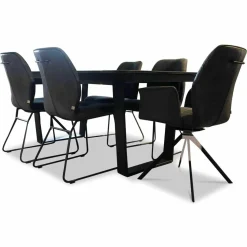 Global Essgruppen|Essgruppe Dinner 5000 Tischplatte Zementdesign mit 6 Stühlen