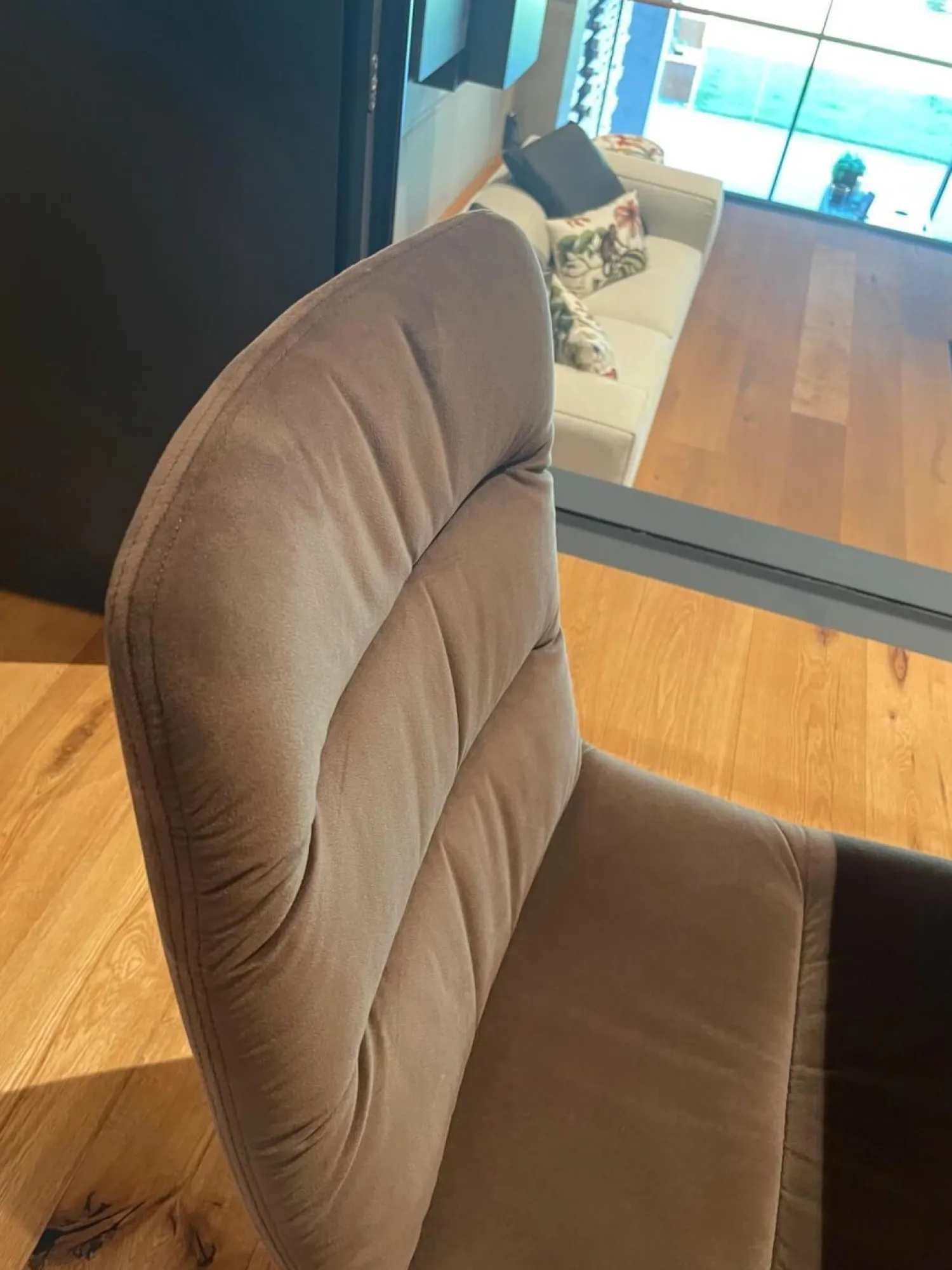 KFF Essgruppen|Essgruppe 4er-Stuhlset Arva Light Stühle Stoff Seven Liver Braun mit Tisch Schreinergefertigt