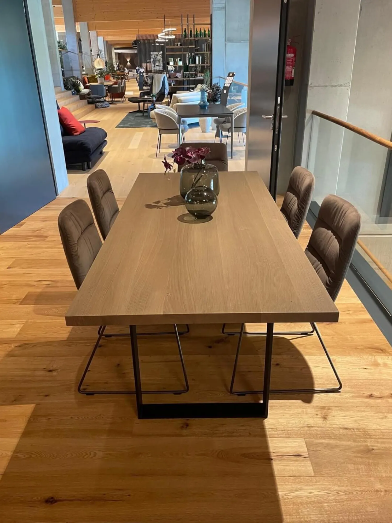 KFF Essgruppen|Essgruppe 4er-Stuhlset Arva Light Stühle Stoff Seven Liver Braun mit Tisch Schreinergefertigt