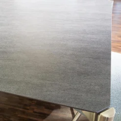 Venjakob Essgruppen|Essgruppe Esstisch Mio LS 010417 Platte Keramik Basalto Grau Gestell Edellstahloptik Mit 6 Stühlen Leva Bezug Soff Alicante Türkis