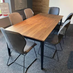 Gwinner Essgruppen|Essgruppe ET524 Kaia Tisch Nussbaum Natur mit 6 Stühle