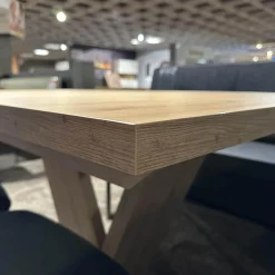 K+W Essgruppen|Essgruppe Kubic 4511 Platte Arsian Eiche Nachbildung Stoff 2250 58 Marine Blau Inklusive 2 Kissen