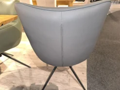 MCA Essgruppen|Essgruppe Paritta Limone 2 Stühle Leder Anthrazit Und Olive Grün Tisch Balkeneiche Massiv Gestell Metall Schwarz