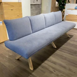 Wimmer Essgruppen|Essgruppe Signatura In Rustikal Asteiche Bianco Polsterbezug Grau Blau Mit 3 Stühlen Milo