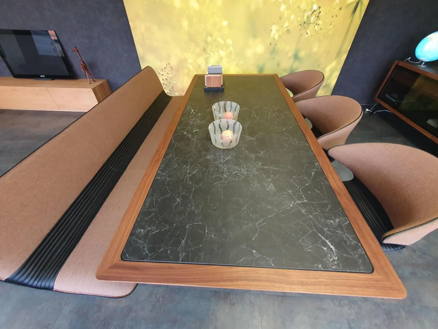 Hülsta Essgruppen|Essgruppe Solid Tisch Bank 3 Stühle Nussbaum Massiv Geölt