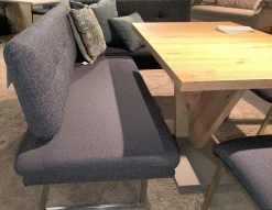 K+W Essgruppen|Essgruppe Step Two 343021 Bank Und Stuhl Stoff 2255 58 Marine Blau Tisch Arsian Eiche Nachbildung