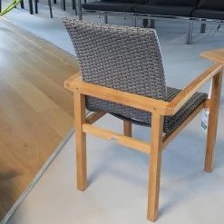 Stern Essgruppen|Essgruppe Teak Tischplatte Dektron Farbe Lava Anthrazit