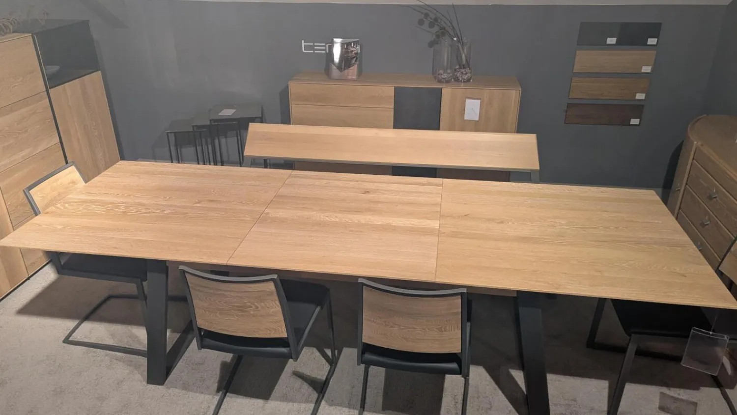 Wimmer Essgruppen|Essgruppe Terso Rustikale Asteiche Massiv Bianco Leder Colorado Anthrazit