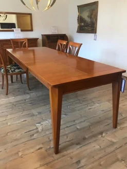 Selva Essgruppen|Essgruppe Tisch 3282 Kirschbaumfarbig Antik Mit Auszug Inklusive 6 Stühlen Milano Kirschbaumfarbig Antik Sitzbezug Stoff S3021 Musterung Beige Schwarz