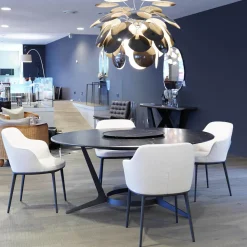 Maxalto Essgruppen|Essgruppe Tisch Astrum Marmor Maquinia Schwarz Matt mit 4 Stühlen Caratos