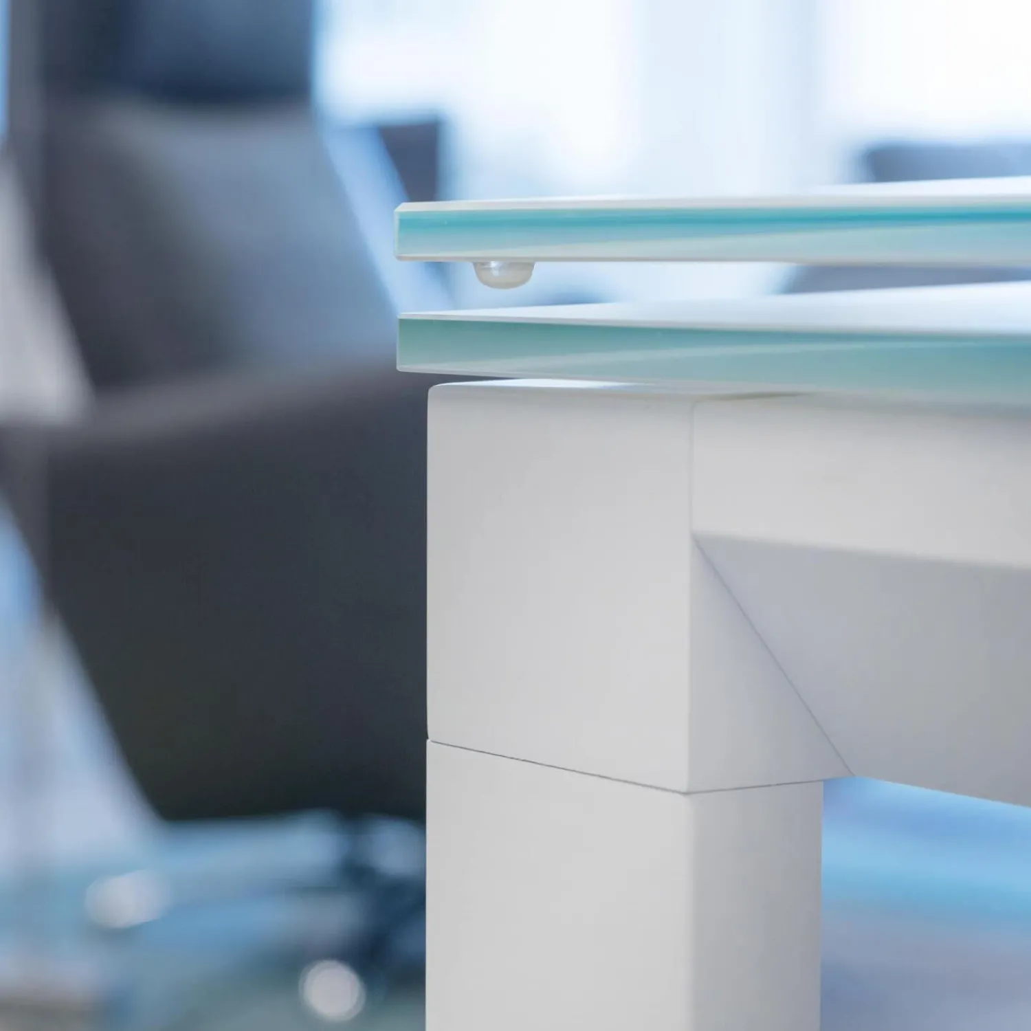 Bonaldo Essgruppen|Essgruppe Tisch Chat Lack Weiß Glas Weiß Ausziehbar mit 4 Stühlen Weiß