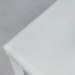 Bonaldo Essgruppen|Essgruppe Tisch Chat Lack Weiß Glas Weiß Ausziehbar mit 4 Stühlen Weiß