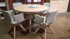 Team 7 Essgruppen|Essgruppe Tisch Flaye mit 4 Stühlen Aye Eiche Weißöl Massiv