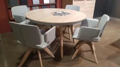 Team 7 Essgruppen|Essgruppe Tisch Flaye mit 4 Stühlen Aye Eiche Weißöl Massiv