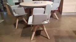 Team 7 Essgruppen|Essgruppe Tisch Flaye mit 4 Stühlen Aye Eiche Weißöl Massiv