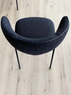 Voglauer Essgruppen|Essgruppe Vtektura Living Tisch Wildeiche Rustiko Schwarz Bank Und Stühle Stoff Select Mineralblau Und Schwarz Gestell Metall