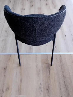 Voglauer Essgruppen|Essgruppe Vtektura Living Tisch Wildeiche Rustiko Schwarz Bank Und Stühle Stoff Select Mineralblau Und Schwarz Gestell Metall