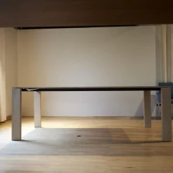 Rodam Esstische|Esstisch 3300 10 Kara Eiche 940 Kreideweiss Lackiert Maserung Quer