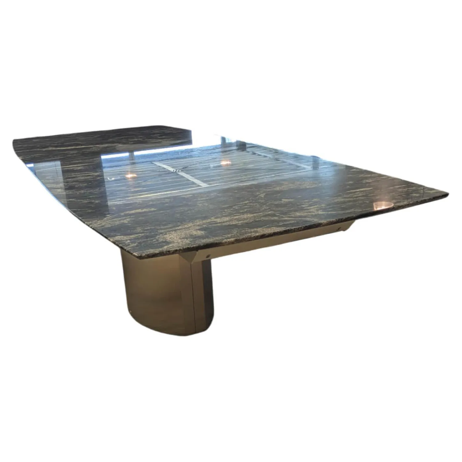 Draenert Esstische|Esstisch 1224 Adler II Paradiso Aktion Steinplatte Fuß Edelstahl Poliert mit Auszug