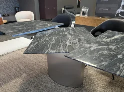 Draenert Esstische|Esstisch 1224 Adler II Paradiso Aktion Steinplatte Fuß Edelstahl Poliert mit Auszug