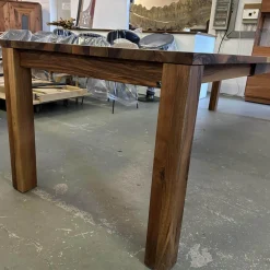 Scholtissek Esstische|Esstisch 2011 Europäischer Nussbaum Natur Geölt Äste Mit Harz Ausgegossen Inklusive Auszug