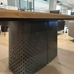 Rolf Benz Esstische|Esstisch 929-212 In Massivholz Eiche Geölt Gestell In Stahl Glatt Lackiert Umbragrau