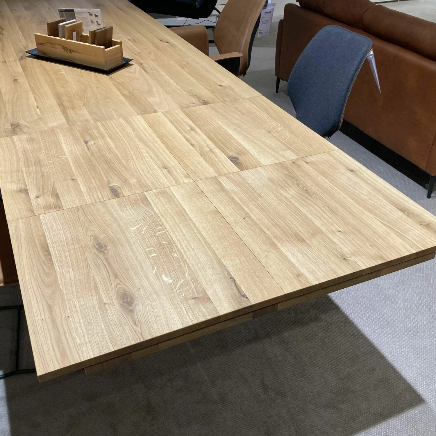 Contur Esstische|Esstisch 3110.1.2.220.1 Platte Astige Eiche Gestell Rohstahl Schwarz Mit 2 Klappeinlagen