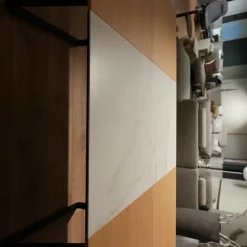 Rolf Benz Esstische|Esstisch 939-211 Tischplatte Eiche Furniert Lackiert Gestell Stahl Schwarz Mit Auszugplatte Keramik Calacatta