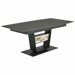 Hartmann Esstische|Esstisch Alva 3110W-1555 Tischplatte Birke Massiv Gestell Metall Anthrazit mit Auszug