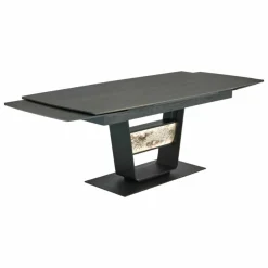 Hartmann Esstische|Esstisch Alva 3110W-1555 Tischplatte Birke Massiv Gestell Metall Anthrazit mit Auszug