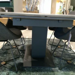 Hartmann Esstische|Esstisch Alva 3110W-1555 Tischplatte Birke Massiv Gestell Metall Anthrazit mit Auszug