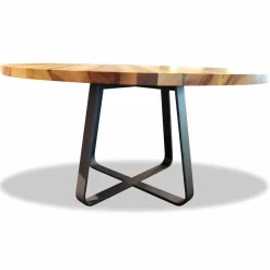 ASCO Esstische|Esstisch Axis 3 Satin-Nussbaum Massiv Füße Stahl Pulverbeschichtet