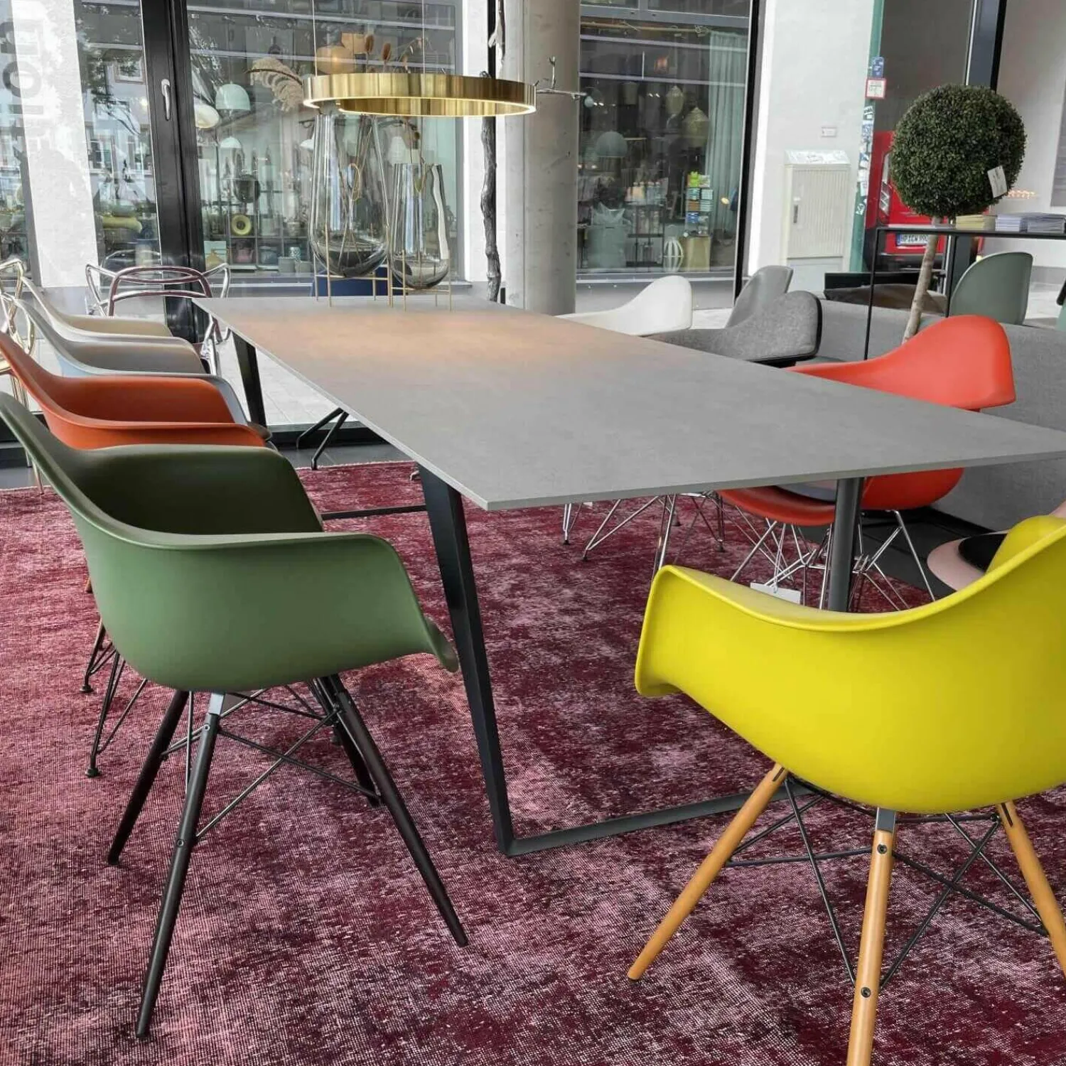 MDF Italia Esstische|Esstisch Axy Comfort 100 Keramix Pietra Di Savoia Gestell Graphitgrau X054