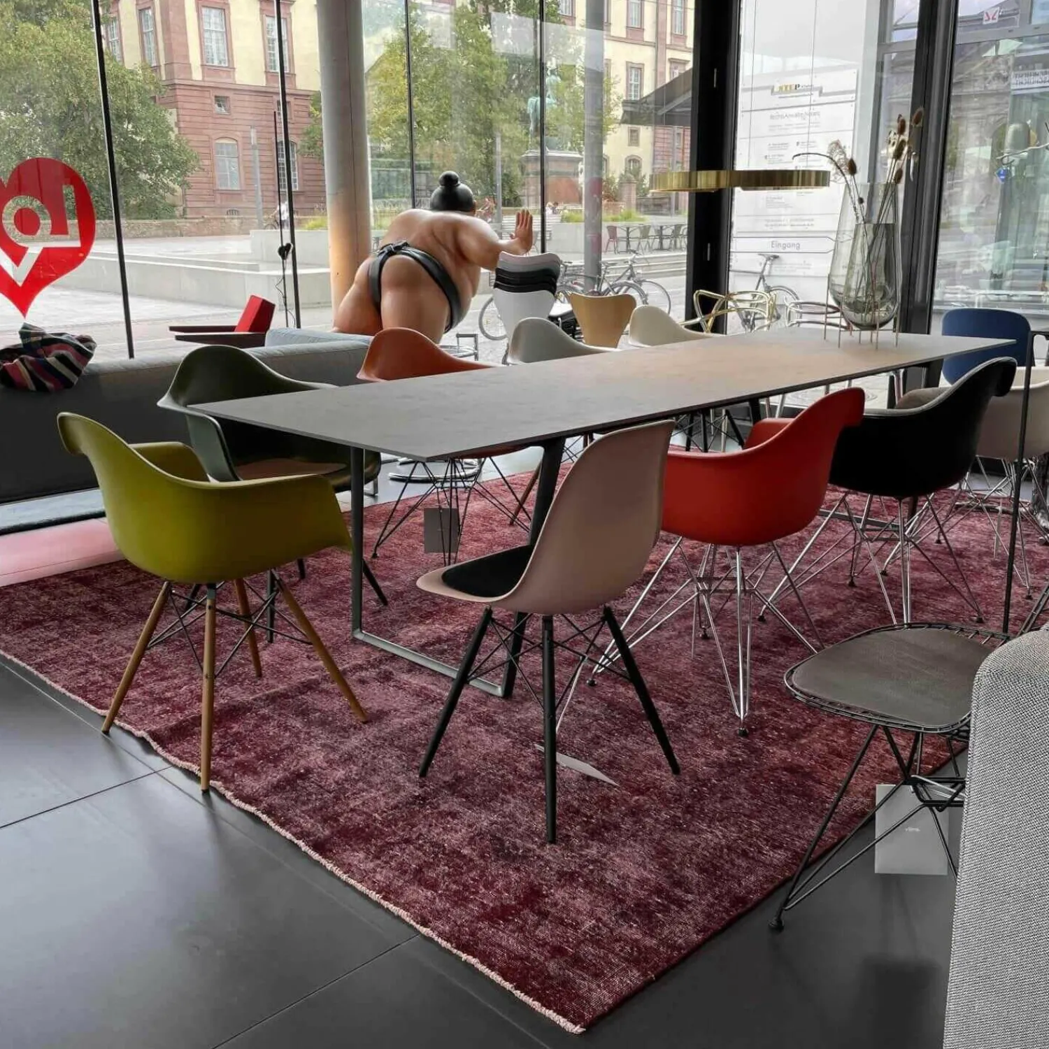 MDF Italia Esstische|Esstisch Axy Comfort 100 Keramix Pietra Di Savoia Gestell Graphitgrau X054