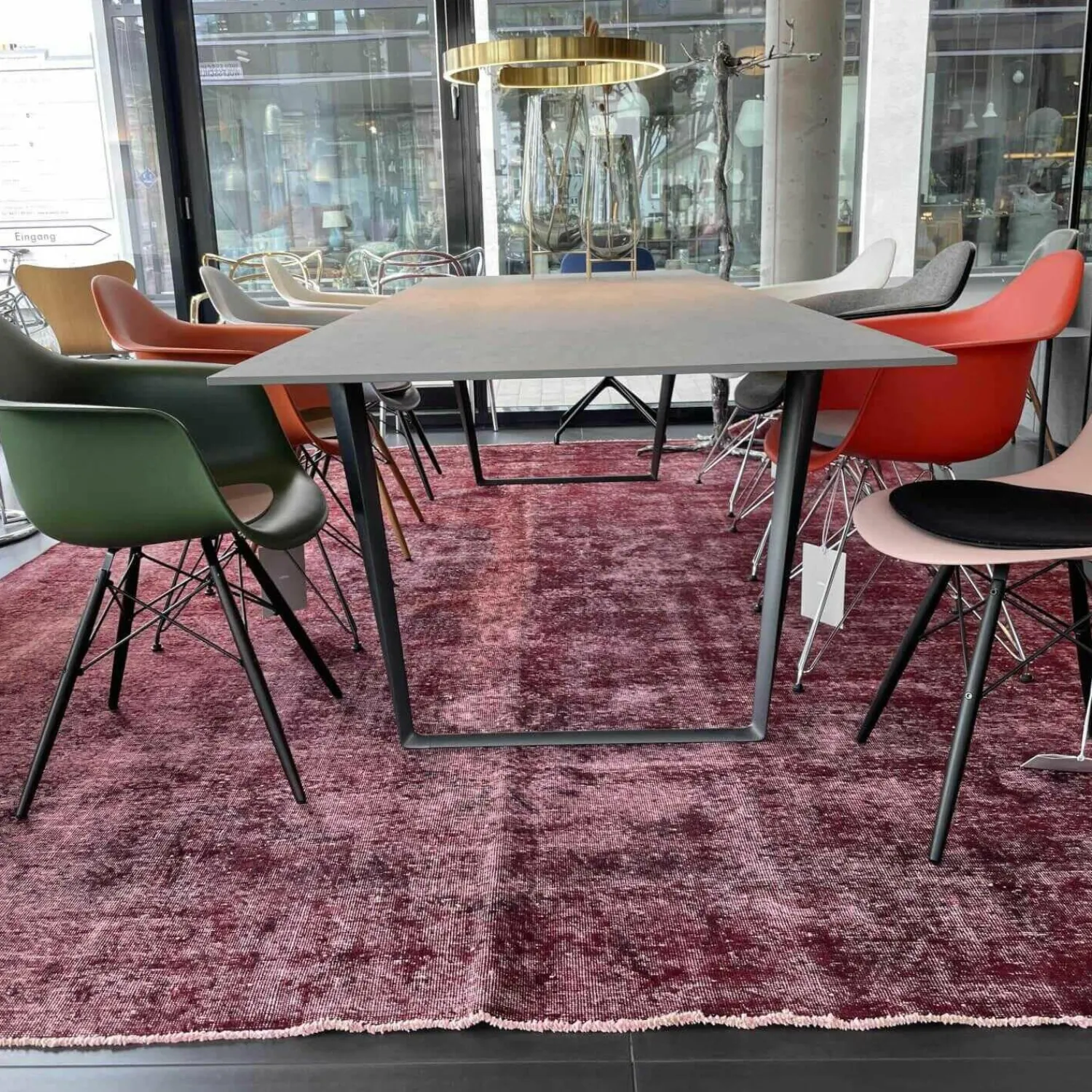 MDF Italia Esstische|Esstisch Axy Comfort 100 Keramix Pietra Di Savoia Gestell Graphitgrau X054