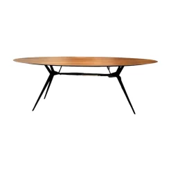 Extendo Esstische|Esstisch Balance Platte Nussbaum Ovale Gestell Schwarz