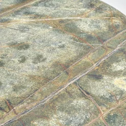 Janua Esstische|Esstisch Basket Stein Platte Rainforest Green Grün Gestell Messinglasur Bronze