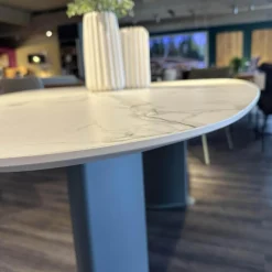 Bert Plantagie Esstische|Esstisch Belia Stein Dekton Natural Aura Gestell Blau Grau RAL 7031 Blue Grey