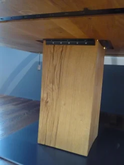 Riva1920 Esstische|Esstisch Boss Executive Quadrat 3 Massivholz Eiche Geölt Bodenplatte Natureisen Matt Transparent Lackiert