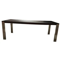 Bert Plantagie Esstische|Esstisch Bridge Tischplatte Hpl Duropal Open Ovid Muskat RVS 37011 Schwarz Braun Gestell Metall Chrom