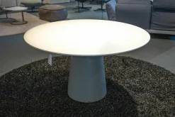 COR Esstische|Esstisch Conic Mineralwerkstoff Platte Arctic White Weiß Pulverbeschichtet Gestell Mausgrau