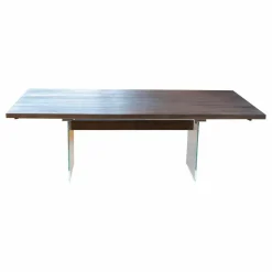 kf furniture Esstische|Esstisch Contur Eiche Astig Gebürstet Geräuchert Und Weiß Geölt Mit Glaswangen Optiwhite Mit Auszug