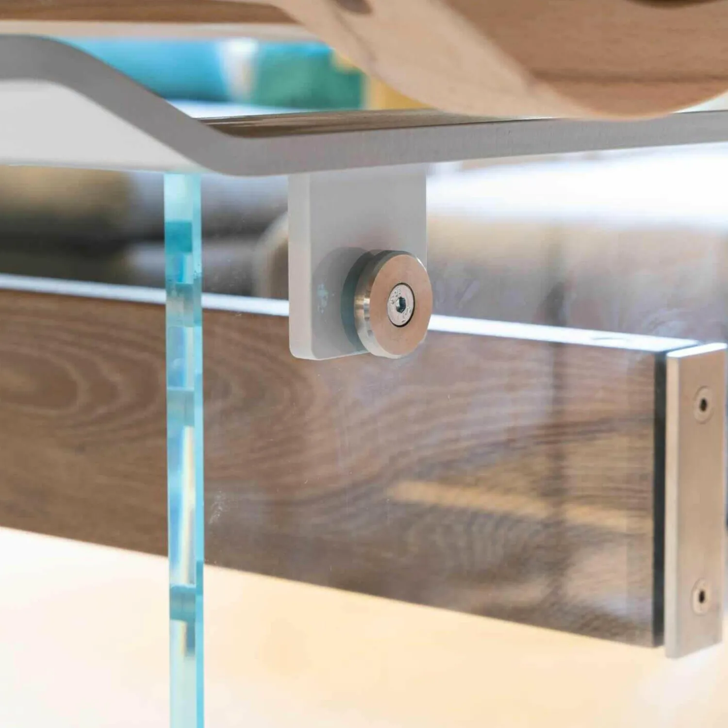 kf furniture Esstische|Esstisch Contur Eiche Astig Gebürstet Geräuchert Und Weiß Geölt Mit Glaswangen Optiwhite Mit Auszug