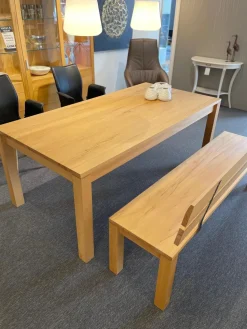 Rodam Essgruppen|Esstisch Dacapo Kernbuche Massiv Natur Geölt Mit Klappeinlage Inklusive Sitzbank